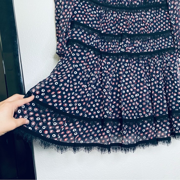 Diane Von Furstenberg NEW DVF Jamie Pirouette Dot Silk Lace Layered Dress 12 - Picture 4 of 12